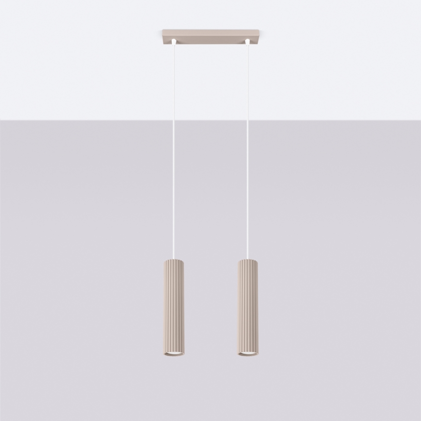 Brilagi - LED-hanglamp aan kabel CRESTO 2xGU10/10W/230V taupe