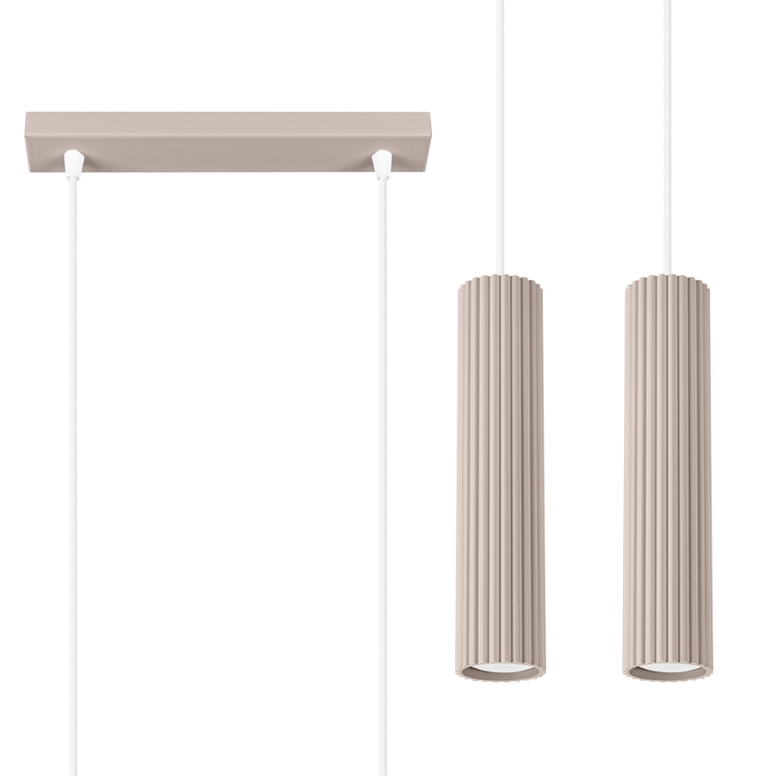 Brilagi - LED-hanglamp aan kabel CRESTO 2xGU10/10W/230V taupe