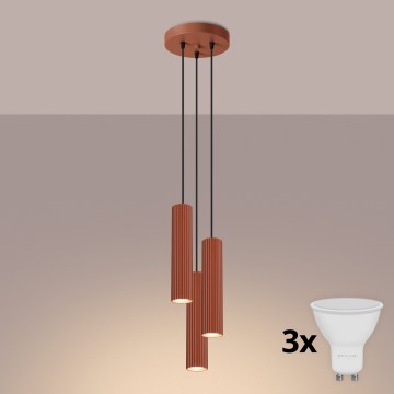 BRILAGI - LED-hanglamp aan kabel CRESTO 3xGU10/10W/230V oranje
