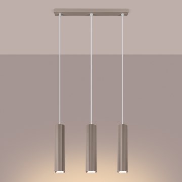 Brilagi - LED-hanglamp aan kabel CRESTO 3xGU10/10W/230V taupe