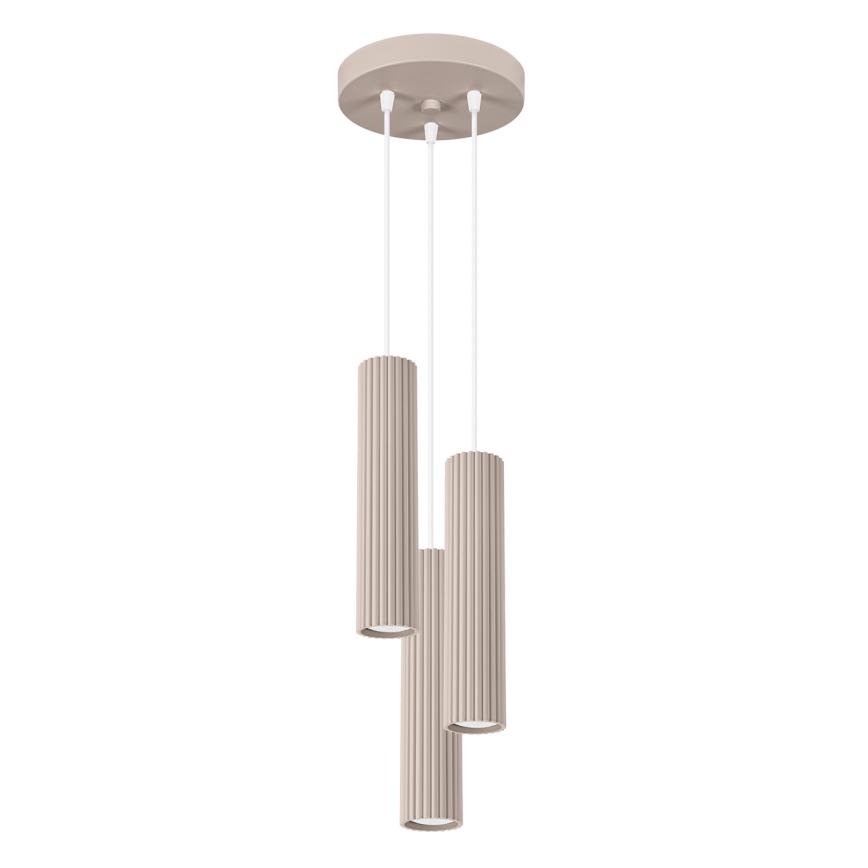 Brilagi - LED-hanglamp aan kabel CRESTO 3xGU10/10W/230V taupe