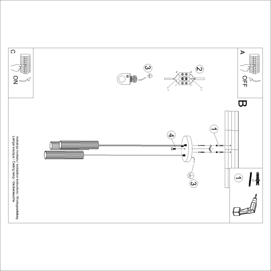 Brilagi - LED-hanglamp aan kabel CRESTO 3xGU10/10W/230V wit