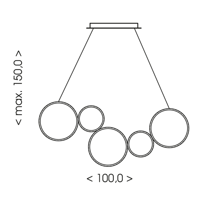 Brilagi - LED-hanglamp aan kabel ECHO LED/60W/230V 4000K 100 cm zwart