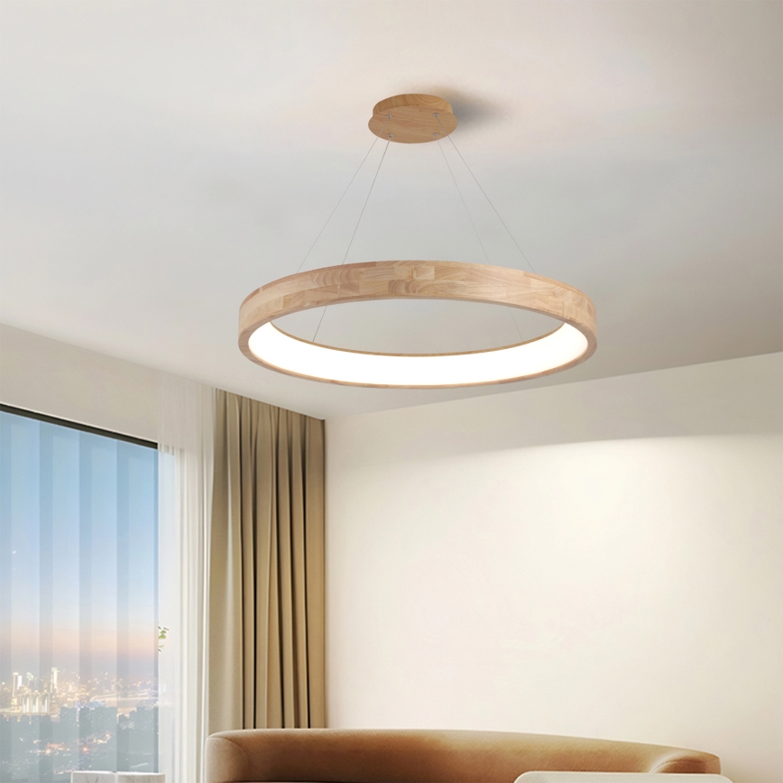 Brilagi - LED-hanglamp aan kabel FALCON WOOD LED/60W/230V 3000/4000/6000K Ø 80 cm hout