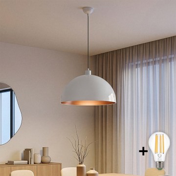 Brilagi - LED-hanglamp aan kabel METALO 1xE27/40W/230V Ø 40 cm wit/koper