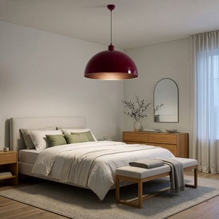 BRILAGI - LED-hanglamp aan kabel METALO 1xE27/40W/230V Ø 60 cm bordeaux/koper