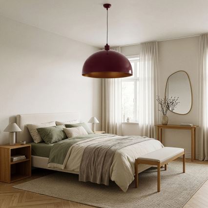 BRILAGI - LED-hanglamp aan kabel METALO 1xE27/40W/230V Ø 60 cm bordeaux/koper
