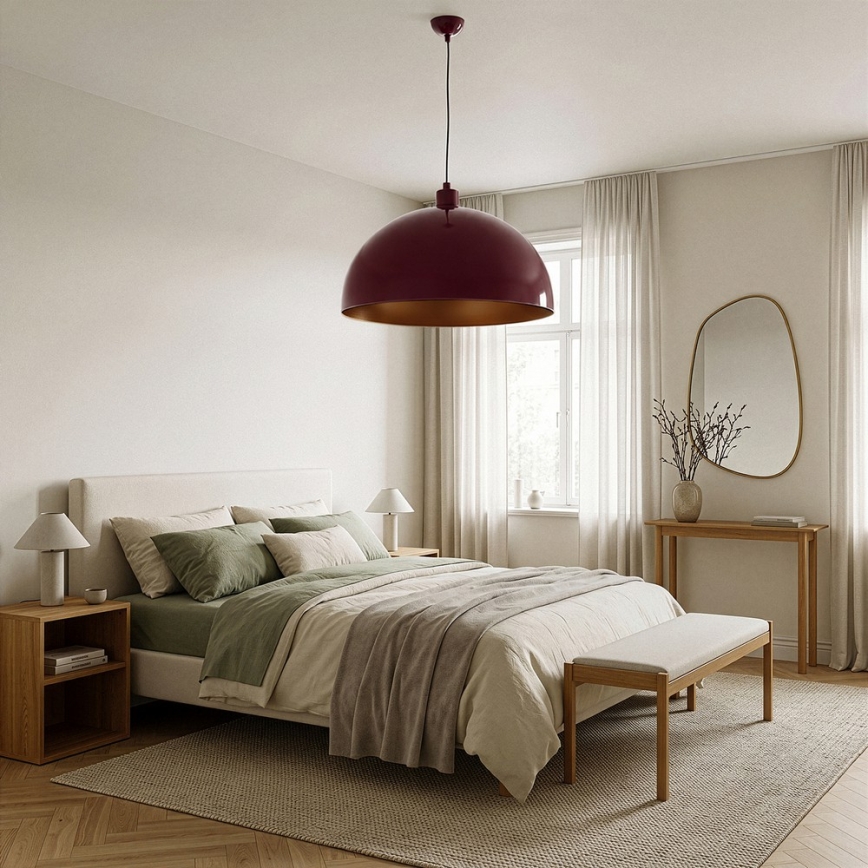 BRILAGI - LED-hanglamp aan kabel METALO 1xE27/40W/230V Ø 60 cm bordeaux/koper