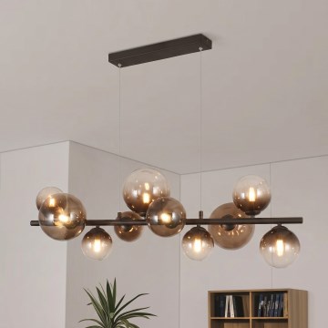 Brilagi - LED-hanglamp aan kabel MILLA 10xG9/3W/230V bruin/rookbruin