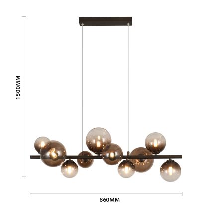 Brilagi - LED-hanglamp aan kabel MILLA 10xG9/3W/230V bruin/rookbruin