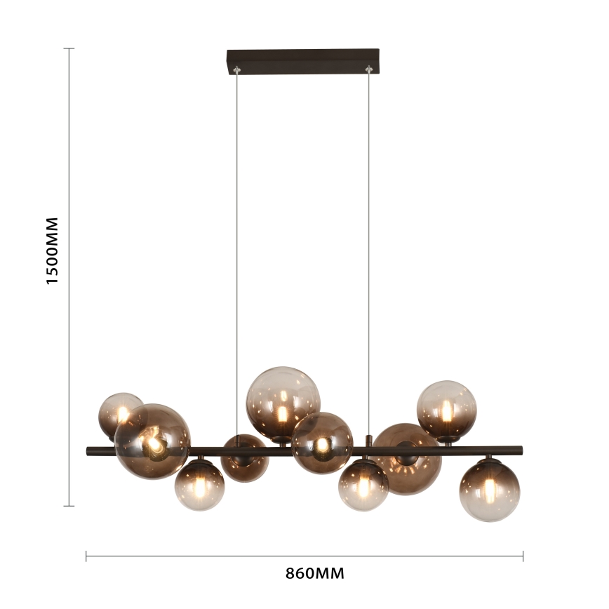 Brilagi - LED-hanglamp aan kabel MILLA 10xG9/3W/230V bruin/rookbruin
