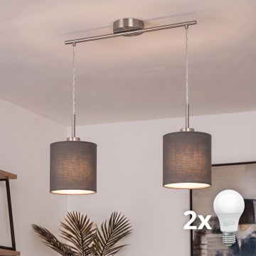 Brilagi - LED-hanglamp aan kabel NUBILA 2xE27/60W/230V antraciet