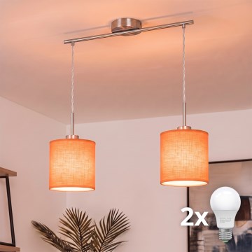 Brilagi - LED-hanglamp aan kabel NUBILA 2xE27/60W/230V oranje