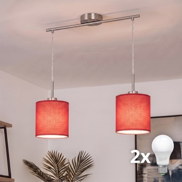 Brilagi - LED hanglamp aan kabel NUBILA 2xE27/60W/230V rood