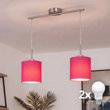 Brilagi - LED-hanglamp aan kabel NUBILA 2xE27/60W/230V roze