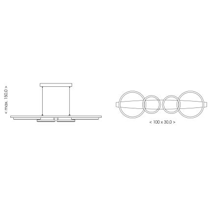 Brilagi - LED hanglamp aan kabel PLANK LED/35W/230V 4000K 30x100 cm hout