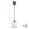 BRILAGI - LED-hanglamp aan kabel RETRO GLASS 1xE27/60W/230V Ø 10 cm bruin/wit