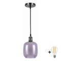 BRILAGI - LED-hanglamp aan kabel RETRO GLASS 1xE27/60W/230V Ø 14 cm zwart/rookgrijs