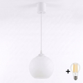 Brilagi - LED-hanglamp aan kabel RETRO GLASS 1xE27/60W/230V Ø 15 cm wit