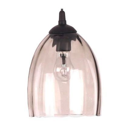 BRILAGI - LED-hanglamp met kabel RETRO GLASS 2xE27/60W/230V mat chroom/rookbeige