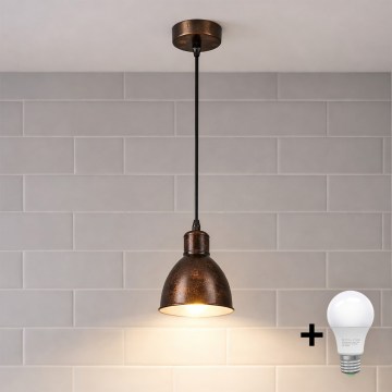 Brilagi - LED-hanglamp aan kabel RIDDY 1xE27/60W/230V koper/patina
