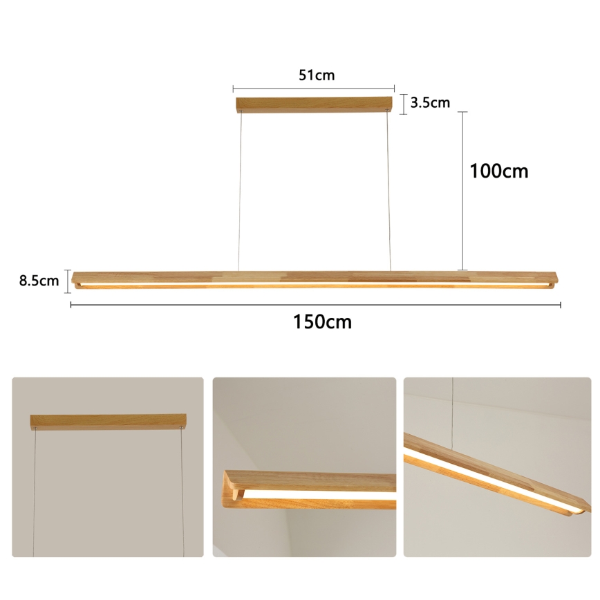 Brilagi - LED-hanglamp aan kabel UMEA WOOD LED/40W/230V 150 cm hout
