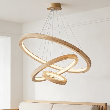 Brilagi - LED-hanglamp aan kabel UMEA WOOD LED/45W/230V Ø 60 cm hout