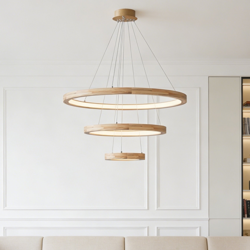 Brilagi - LED-hanglamp aan kabel UMEA WOOD LED/45W/230V Ø 60 cm hout