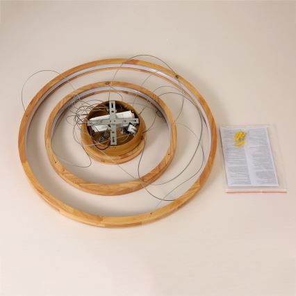 Brilagi - LED-hanglamp aan kabel UMEA WOOD LED/45W/230V Ø 60 cm hout