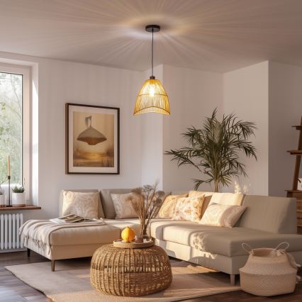 Brilagi - LED-hanglamp aan snoer CERIA BOHO 1xE27/40W/230V Ø 30 cm bruin