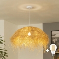 Brilagi - LED-hanglamp aan snoer CERIA BOHO 1xE27/40W/230V Ø 60 cm raffia
