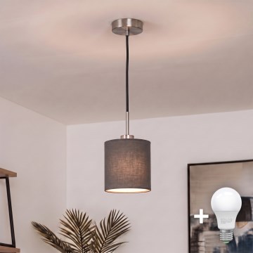 Brilagi - LED-hanglamp aan snoer NUBILA 1xE27/60W/230V Ø 14 cm zwart/anthraciet