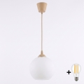 Brilagi - LED-hanglamp aan snoer RETRO GLASS 1xE27/60W/230V Ø 15 cm beige/wit