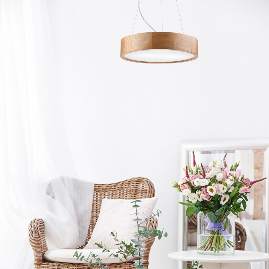Brilagi - LED-hanglamp met kabel CARVALHO 2xE27/15W/230V eiken Ø 37 cm