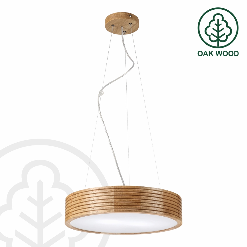 Brilagi - LED-hanglamp met kabel CARVALHO MODERN 2xE27/60W/230V eiken Ø 37,5 cm