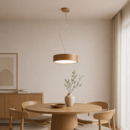 Brilagi - LED-hanglamp met kabel CARVALHO MODERN 2xE27/60W/230V eiken Ø 37,5 cm