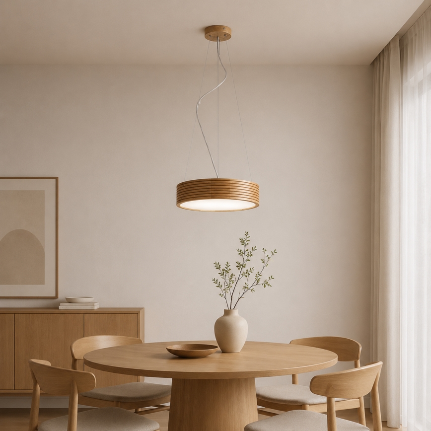 Brilagi - LED-hanglamp met kabel CARVALHO MODERN 2xE27/60W/230V eiken Ø 37,5 cm