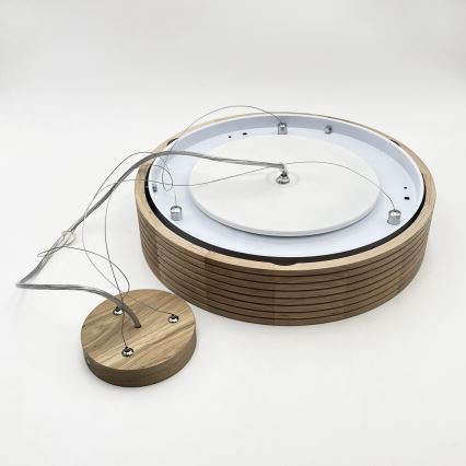 Brilagi - LED-hanglamp met kabel CARVALHO MODERN 2xE27/60W/230V eiken Ø 37,5 cm