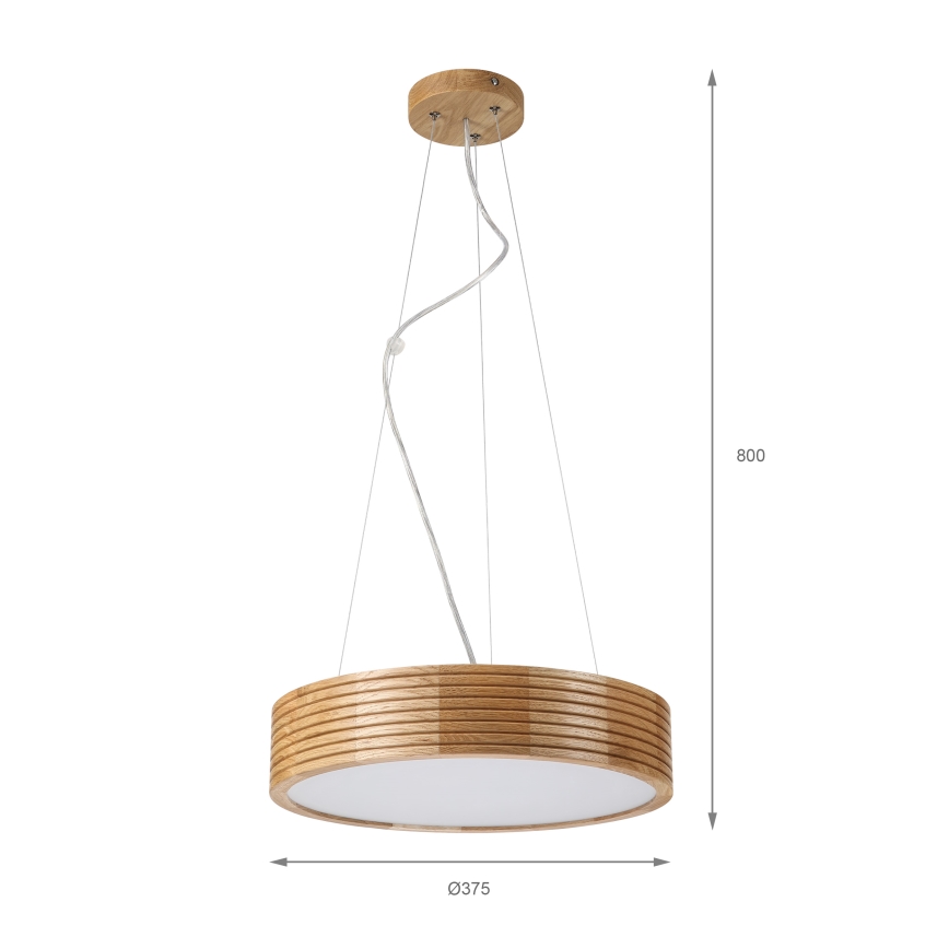 Brilagi - LED-hanglamp met kabel CARVALHO MODERN 2xE27/60W/230V eiken Ø 37,5 cm