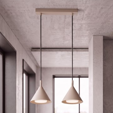BRILAGI - LED Hanglamp met kabel CONE DOUBLE 2xGX53/15W/230V beige