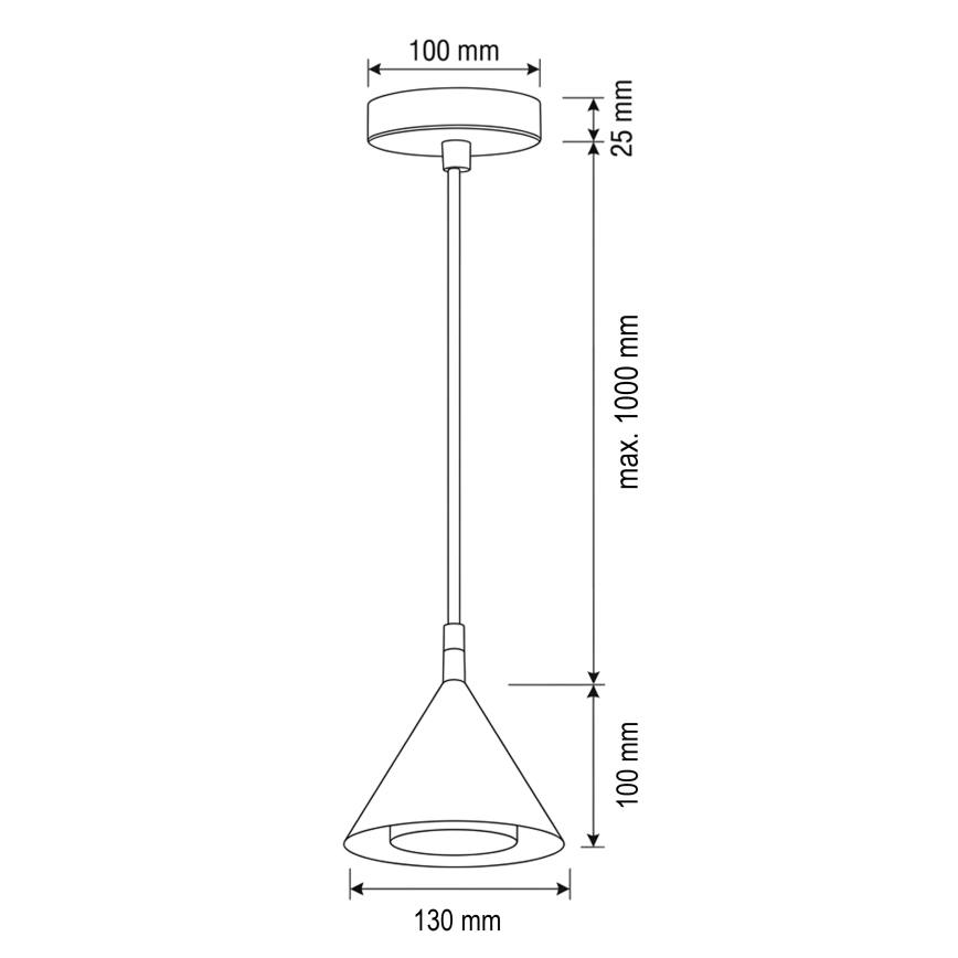 BRILAGI - LED Hanglamp met kabel CONE SINGLE 1xGX53/15W/230V wit