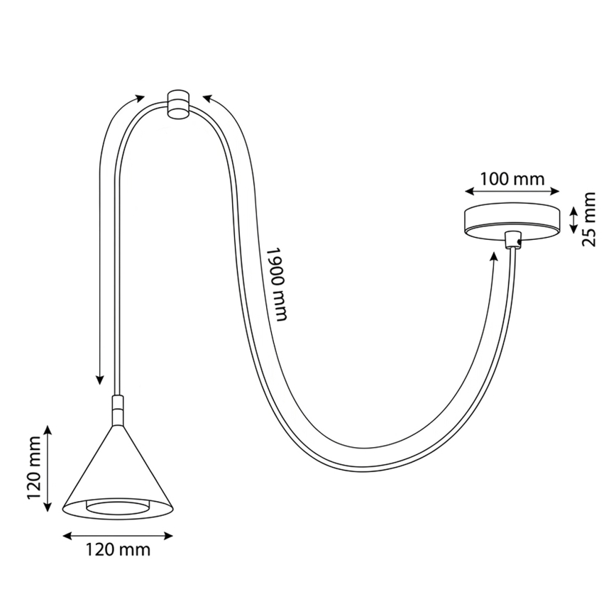 BRILAGI - LED Hanglamp met kabel CONE SINGLE SPIDER 1xGX53/15W/230V wit
