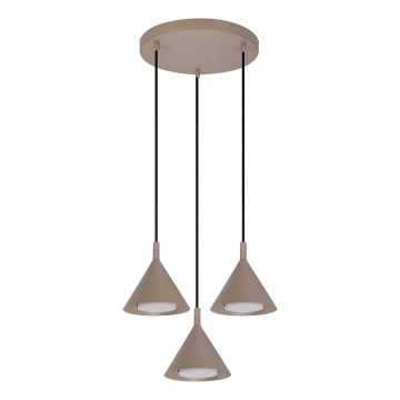 BRILAGI - LED Hanglamp met kabel CONE TRIPLE ROUND 3xGX53/15W/230V beige