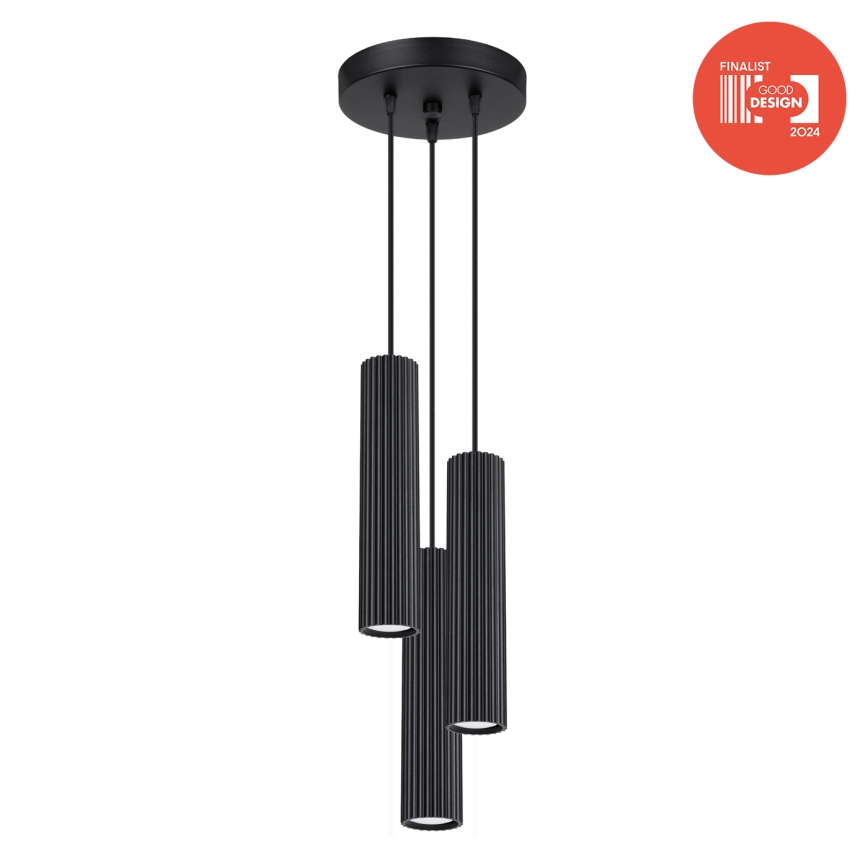 Brilagi - LED-hanglamp met kabel CRESTO 3xGU10/10W/230V zwart