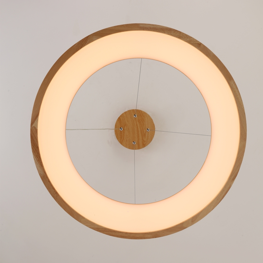 Brilagi - FALCON WOOD LED hanglamp aan kabel, 40W/230V, 3000/4000/6000K, Ø 60 cm, hout