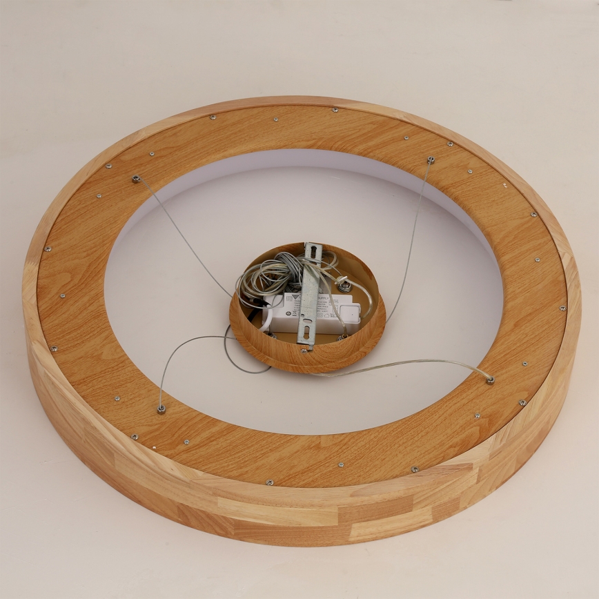Brilagi - FALCON WOOD LED hanglamp aan kabel, 40W/230V, 3000/4000/6000K, Ø 60 cm, hout