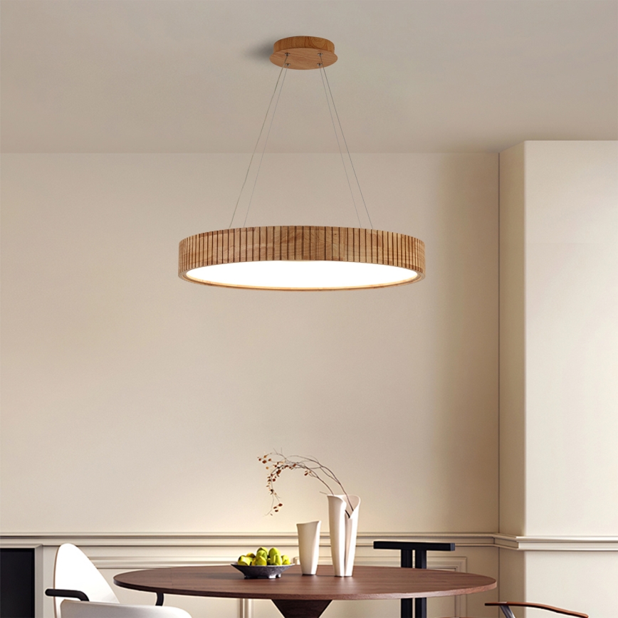 Brilagi - LED-hanglamp met kabel FALCON WOOD MODERN LED/40W/230V 3000/4000/6000K Ø 60 cm hout