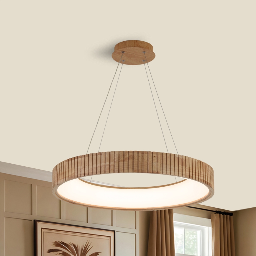 Brilagi - LED-hanglamp met kabel FALCON WOOD MODERN LED/40W/230V 3000/4000/6000K Ø 60 cm hout