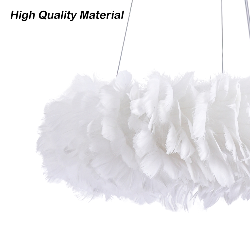 Brilagi - LED-hanglamp met kabel FEATHER 3xE27/40W/230V + 3xLED/3W Ø 40 cm wit