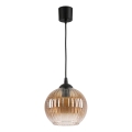 Brilagi - LED-hanglamp met kabel RETRO GLASS 1x E27/60W/230V Ø 18 cm zwart/rookbruin